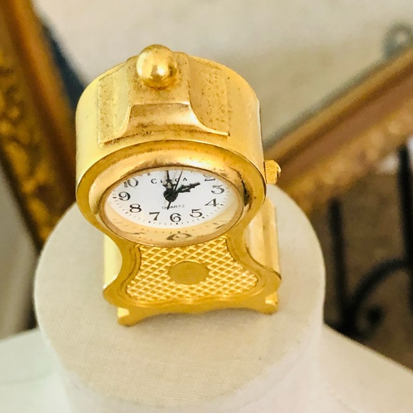 Small vintage brass miniature grandfather clock - Picture 5 of 9